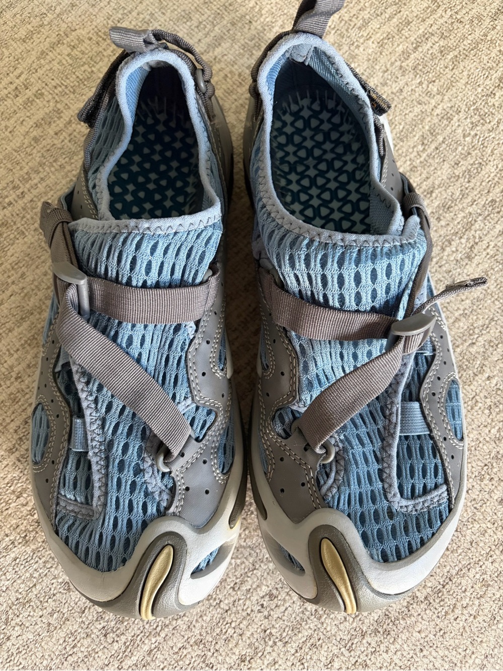 Teva Mesh Athletic Sandals in Light Blue and Gray 9.5
